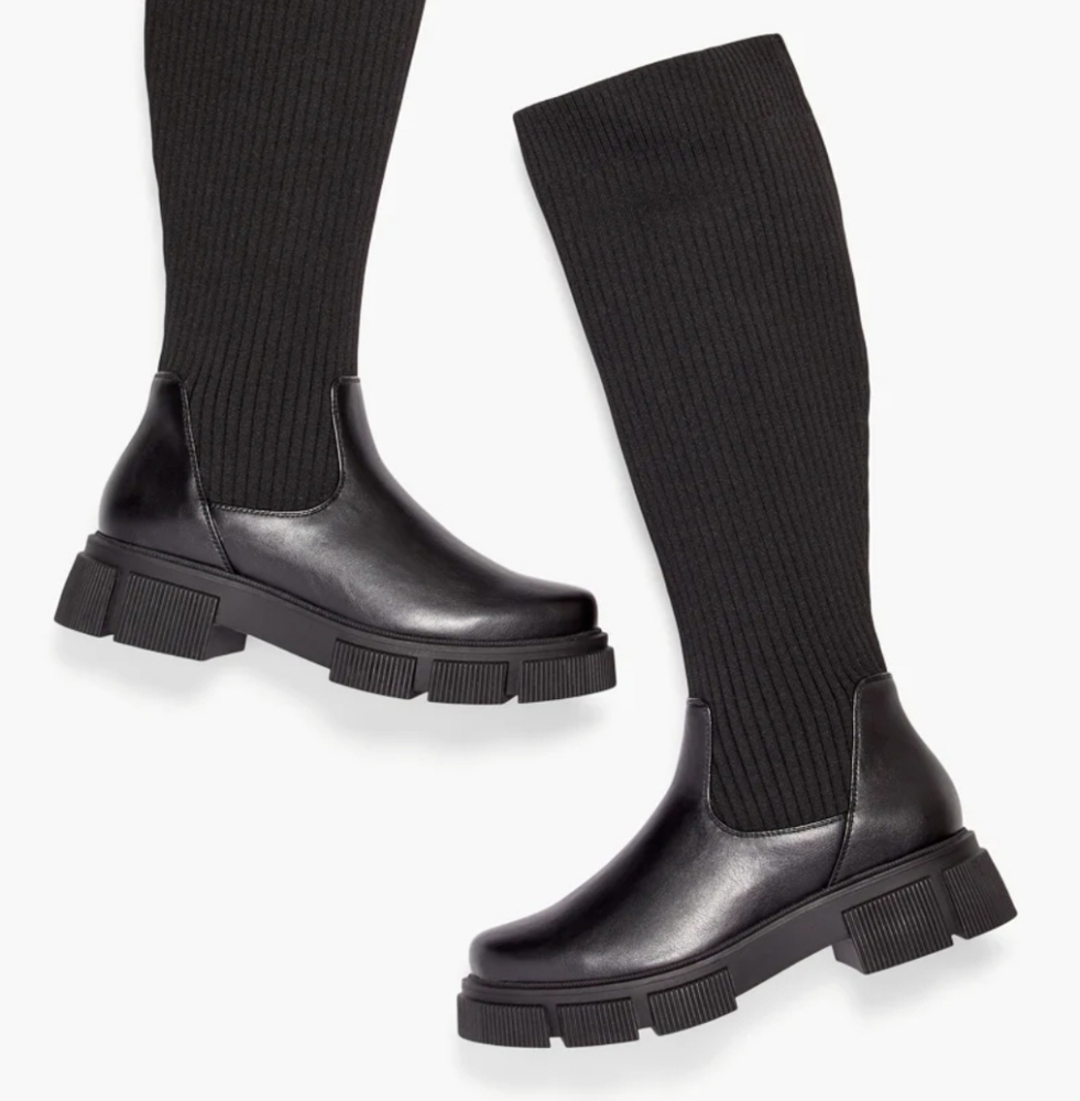 Toni Lug Sole Sock Boot